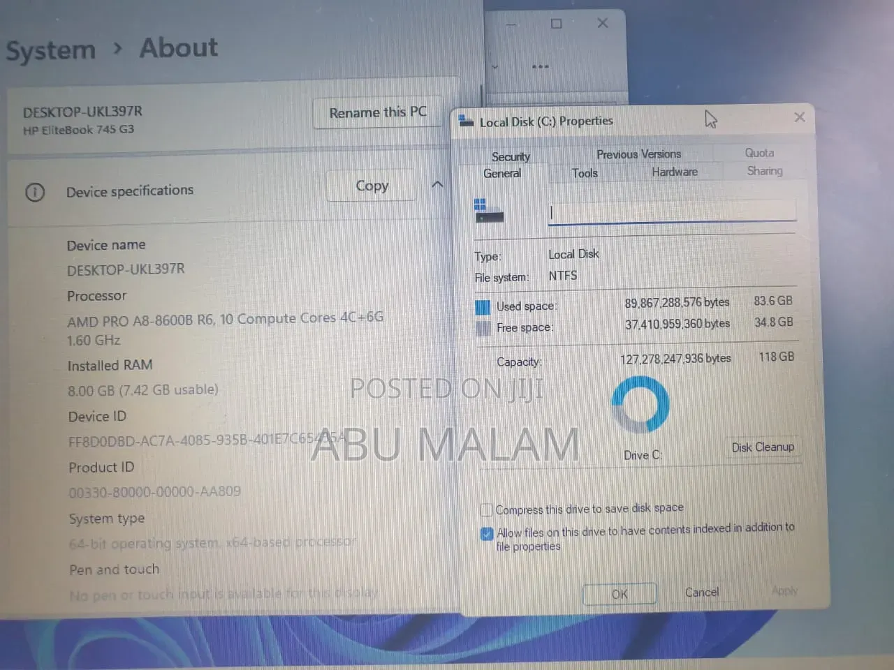 Laptop HP EliteBook 745 G4 8GB AMD Ryzen 7 SSD 128GB