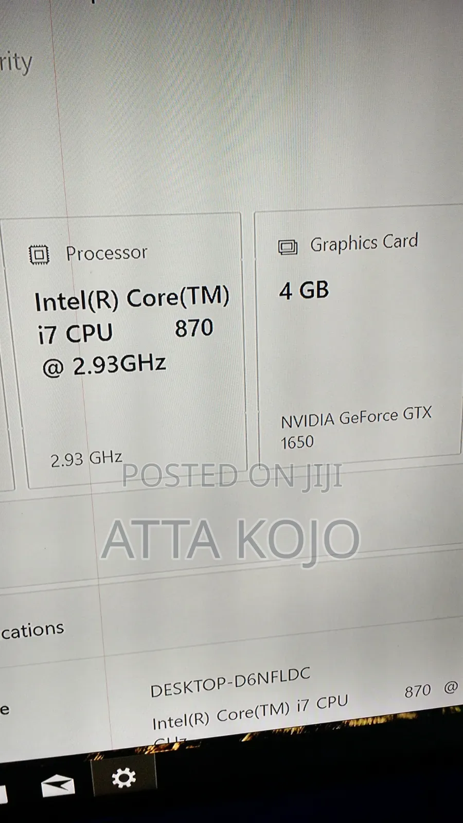 Desktop Computer Asus 8GB Intel Core i7 HDD 500GB