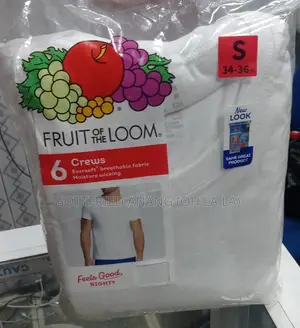 Fruit of the Loom Men's Crew Neck T-Shirt Size:S Undershirts, White
