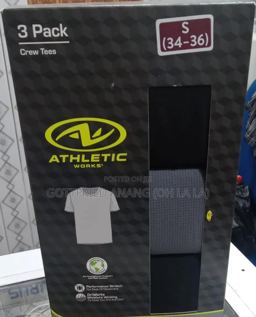 Athletic Works Men's Ultra Lite Mesh Crew Tee, 3-Pack,