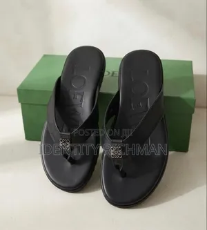Black Leather Slippers Available