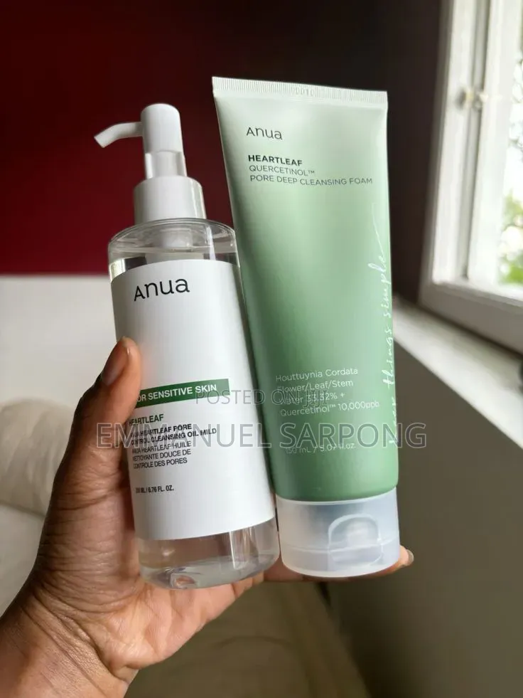 Anua Heartleaf Pore Control Cleansing Oil and Cleansing Foam Set