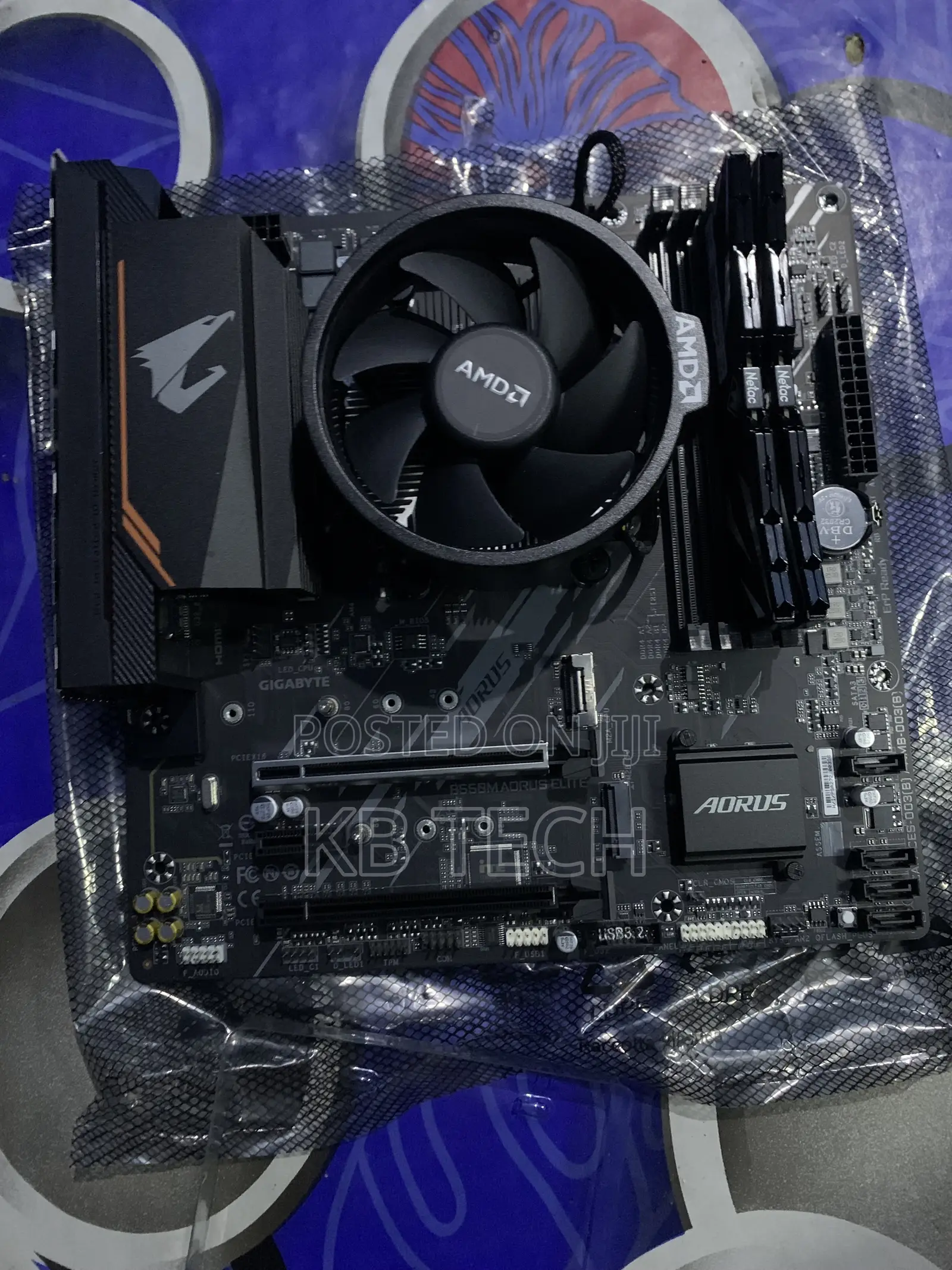 Gigabyte B550m Aorus Elite+Amd Ryzen5 4500+Amd Cpu Cooler+16gb Ram