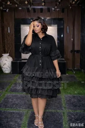White Shirt Dress With Ruffles