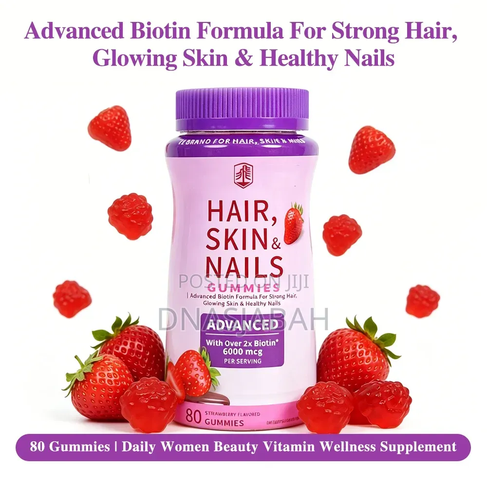 Hair, Skin Nails Dietary Supplement - Strawberry - 80Gummies