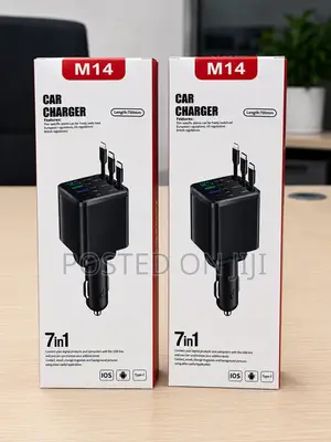 Car Charger 7 in 1 With Retractable Cables