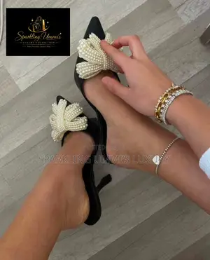 Gold Bow Premium High Grade Zara Slingback Heels