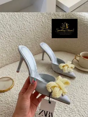 Gold Bow Premium High Grade Zara Slingback Heels