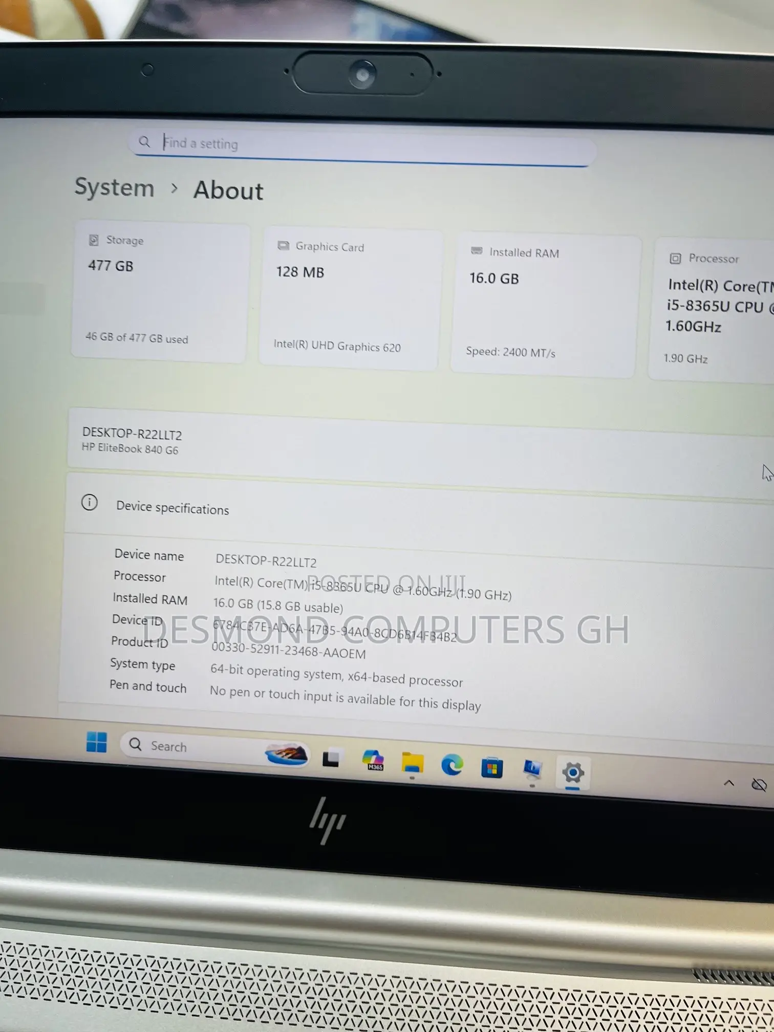 Laptop HP EliteBook 840 G6 16GB Intel Core i5 SSD 512GB