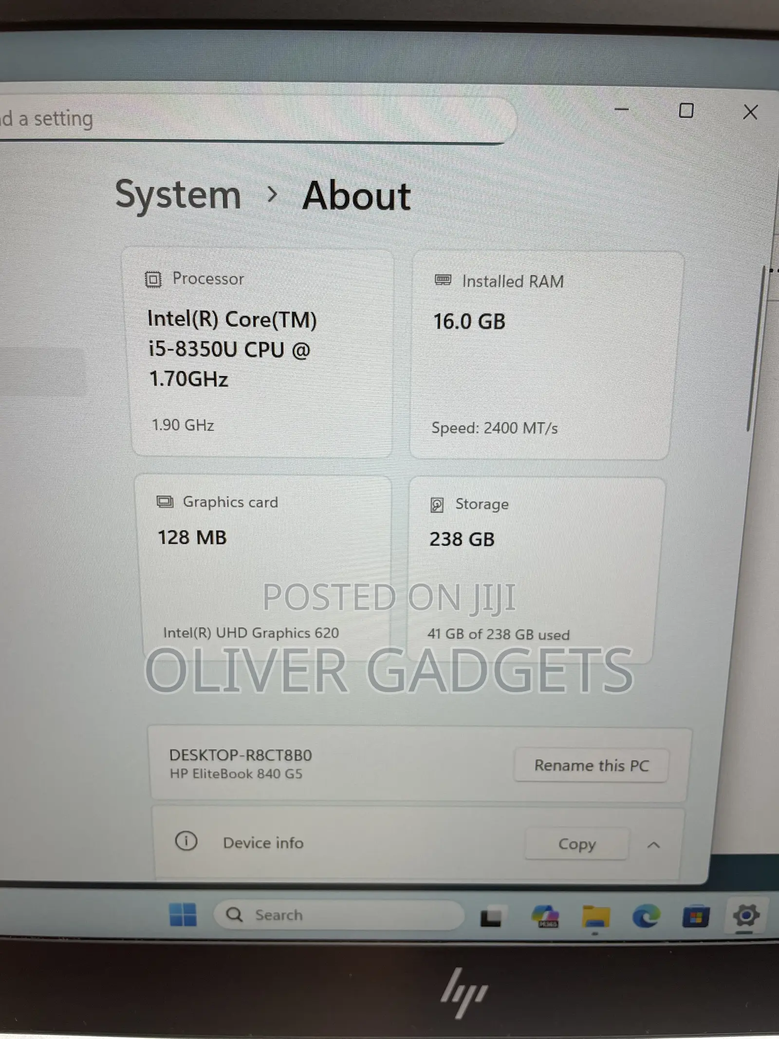 Laptop HP EliteBook 840 G5 16GB Intel Core i5 SSD 256GB