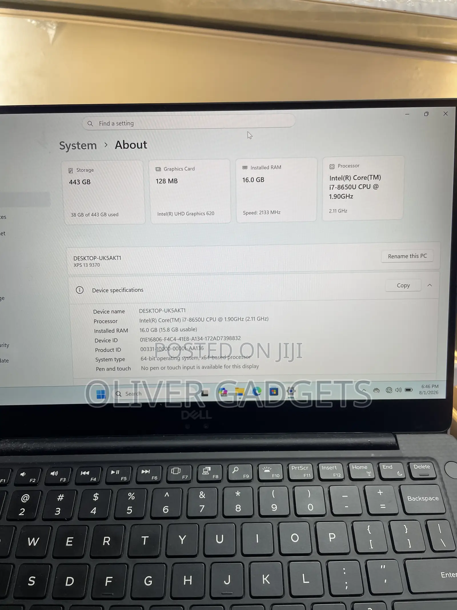 Laptop Dell XPS 13 16GB Intel Core i7 SSD 512GB