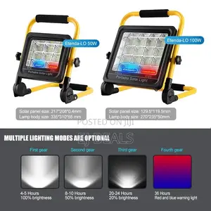 Outdoor Solar Rechargeable Light 50W With Power Bank Emergency Modes