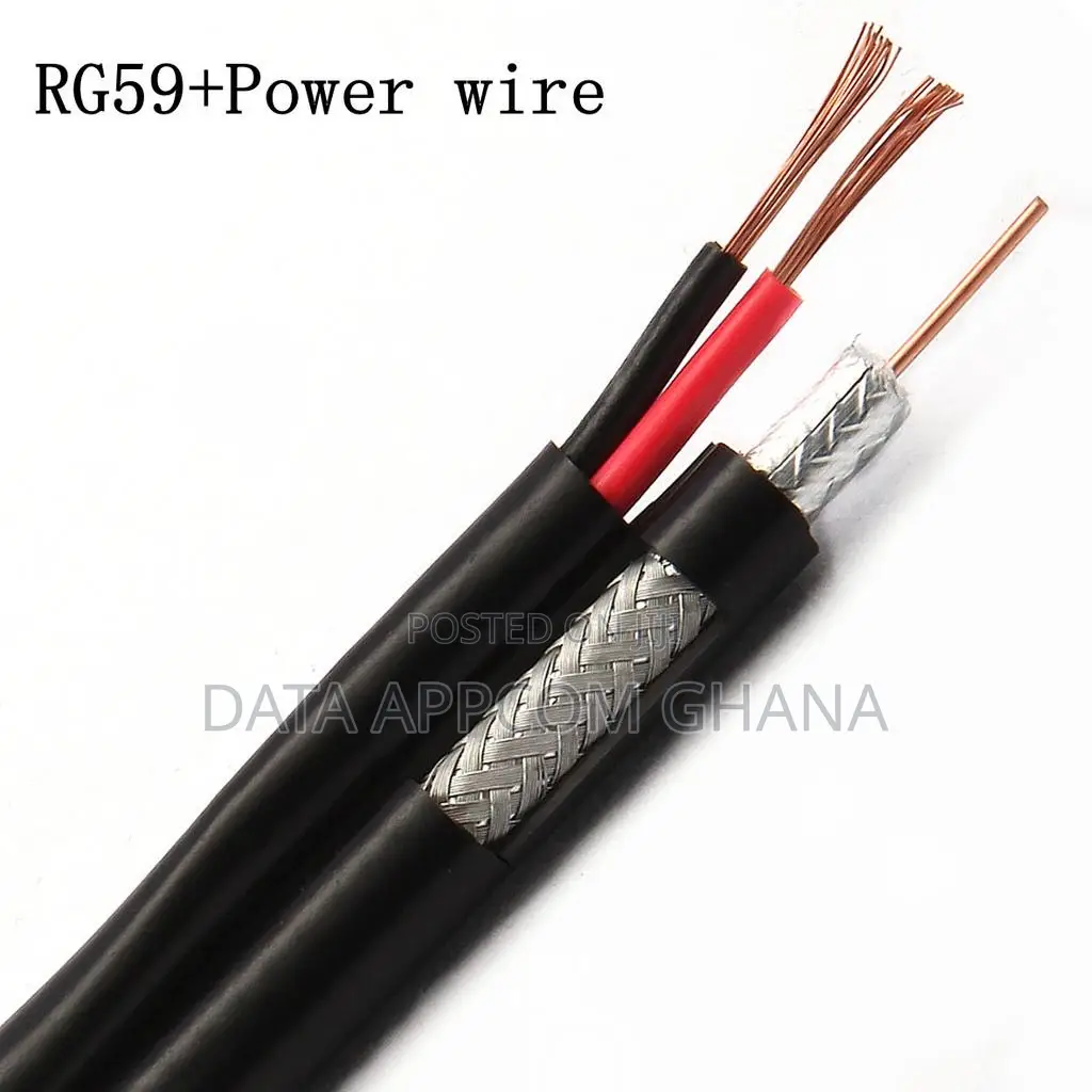 (Rg59+2c) Composite Siamese Coaxial Cable for Satellite/Monitor (100m)