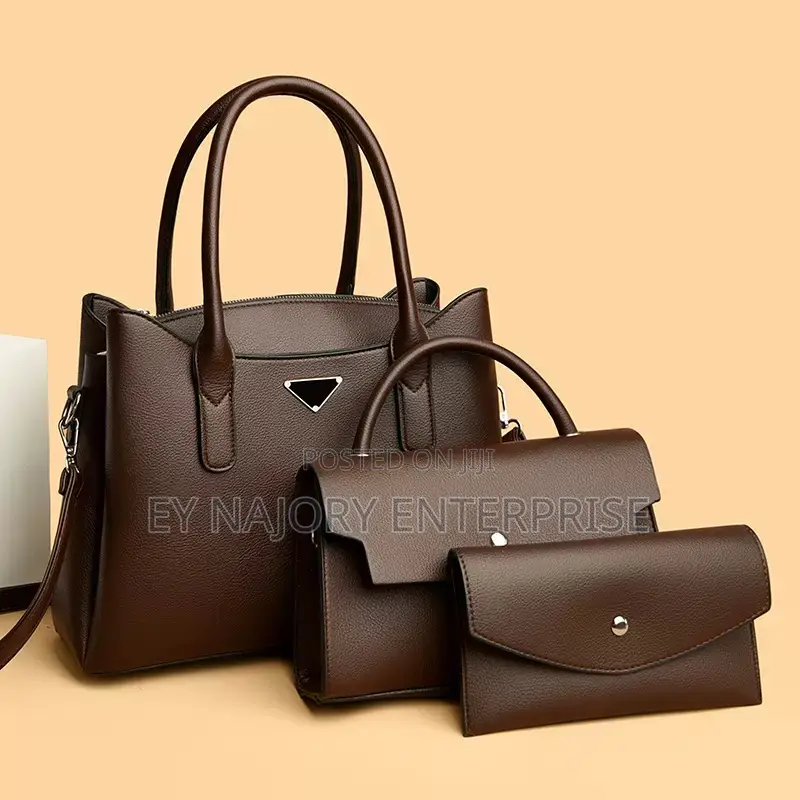 3pcs Coffee Ladies Handbag Set – Stylish HandBag ,Shoulder Bag Purse