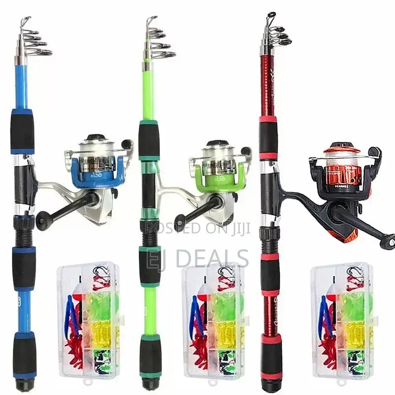 Telescopic Fishing Rod, Reel and Fishing Line With Baits/Lures Hooks