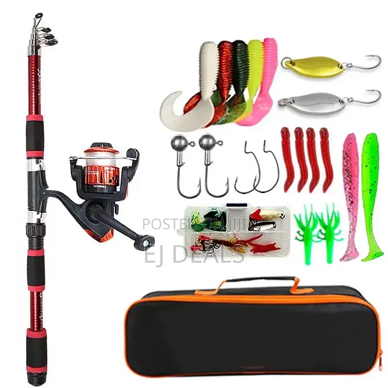 Telescopic Fishing Rod and Reel With Fish Lines,baits,hooks Bag