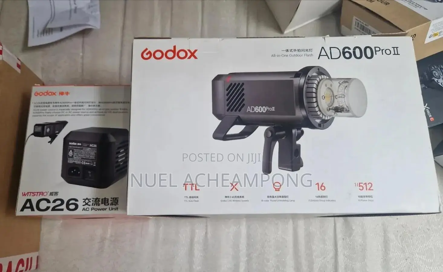 Godox AD600 Pro II, Outdoor Battery AC26 Power Unit for Indoor Use