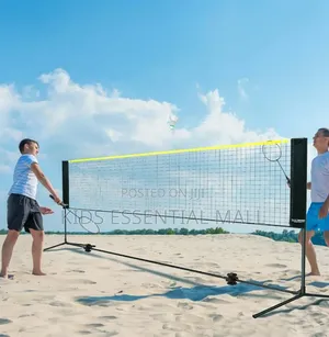 Foldable Volleyball or Long Tennis Net and Stand