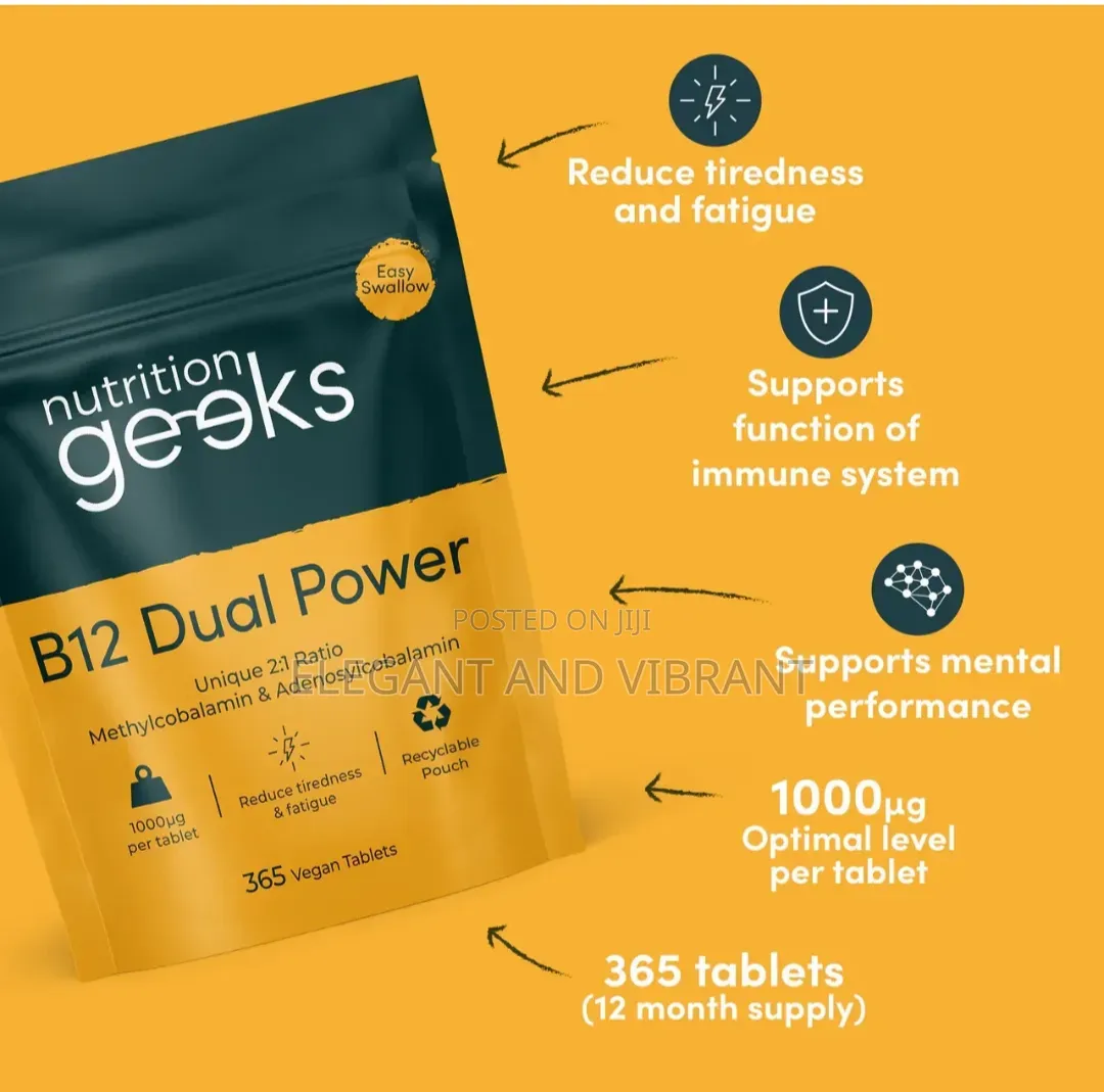Vitamin B12 Tablets High Strength - 365 Tab-1000mcg Dual Power Vit B12