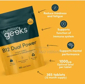 Vitamin B12 Tablets High Strength - 365 Tab-1000mcg Dual Power Vit B12