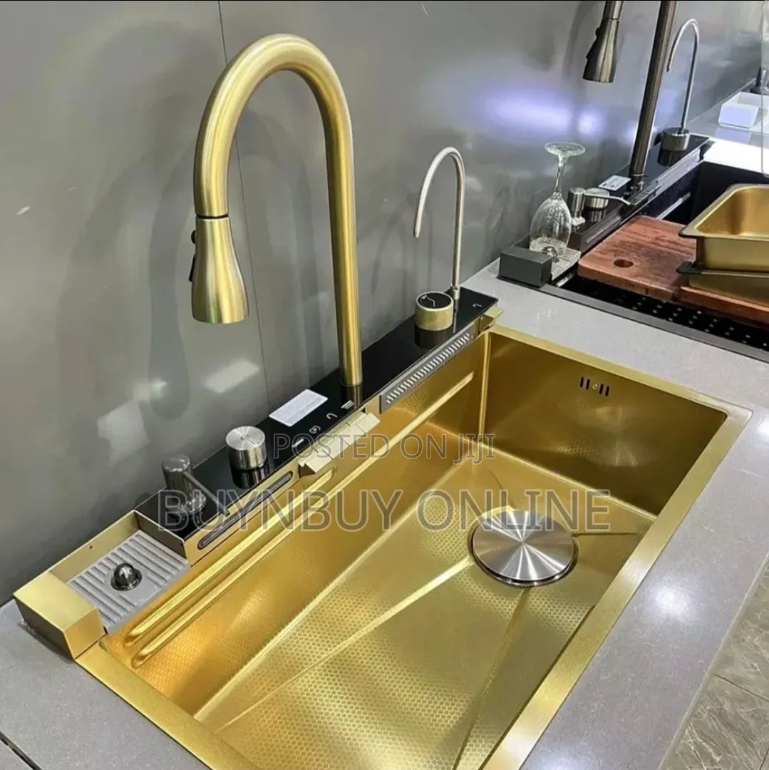Gold 304 Stainless Steel Honeycomb Multifunctional Luxury Kitchen Sink