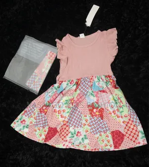 Pink Patchwork Pattern Dress for 1yr -4yrs Baby Girl