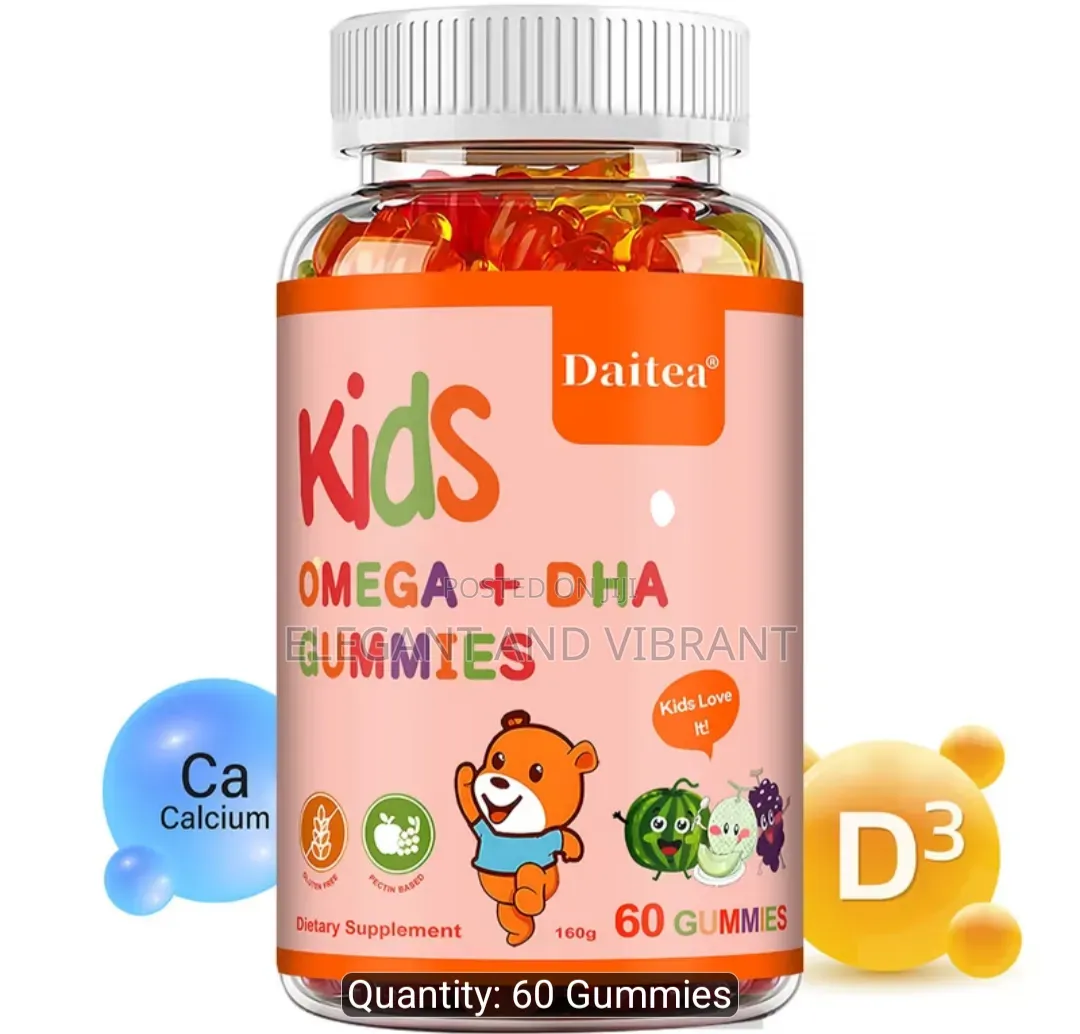 Omega 3+DHA for Suppliment Gummies With Calcium Vitamin D3 for Kids