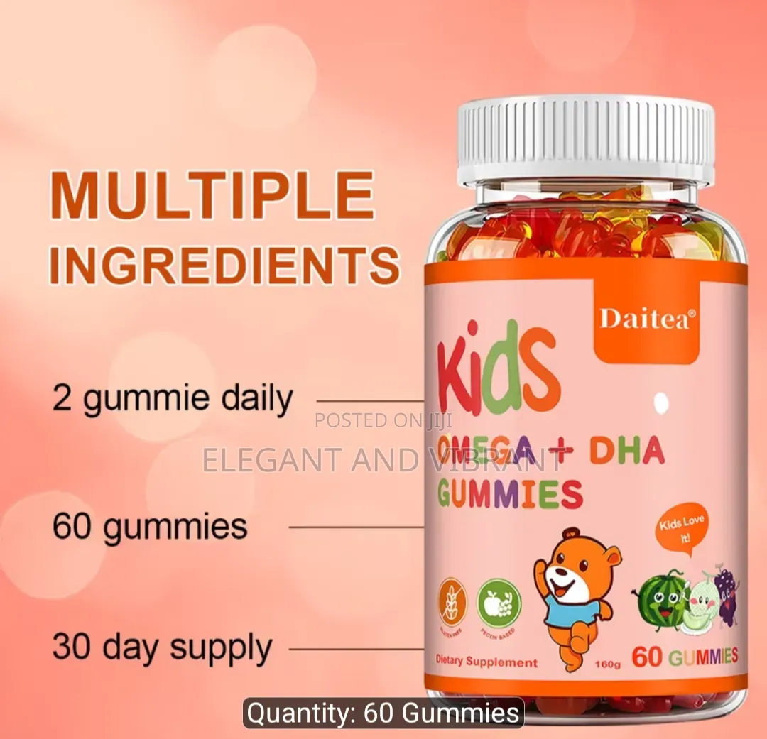 Omega 3+DHA for Suppliment Gummies With Calcium Vitamin D3 for Kids