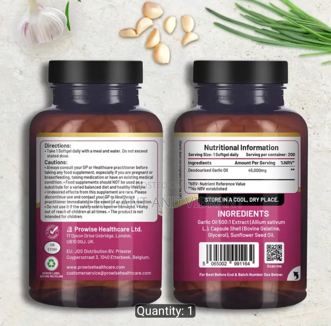 Odourless Garlic 45,000mg Super Strength 200 Soft Gel S