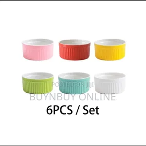 Set of 6 Colorful Ceremic Ramekins Dessert Bowls in 8cm/10cm