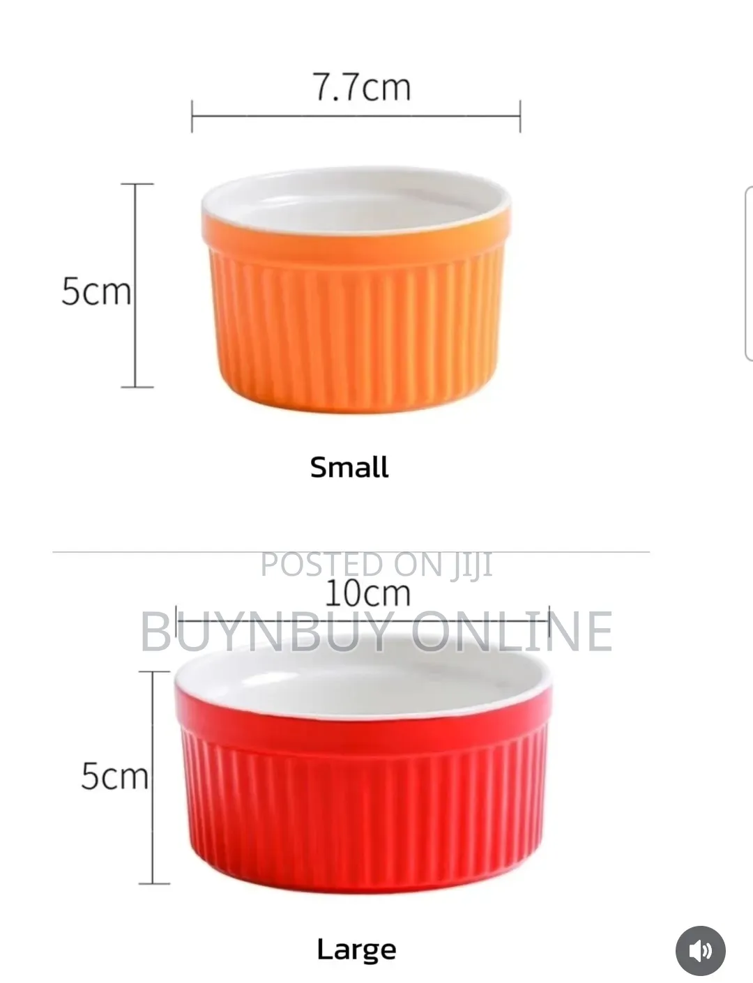 Set of 6 Colorful Ceremic Ramekins Dessert Bowls in 8cm/10cm