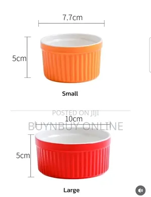 Set of 6 Colorful Ceremic Ramekins Dessert Bowls in 8cm/10cm