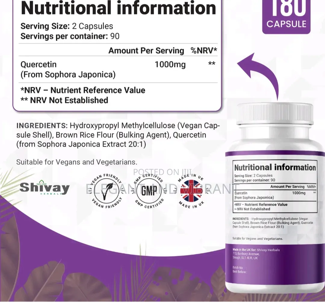 Quercetin High Strength 500mg 180 Capsules