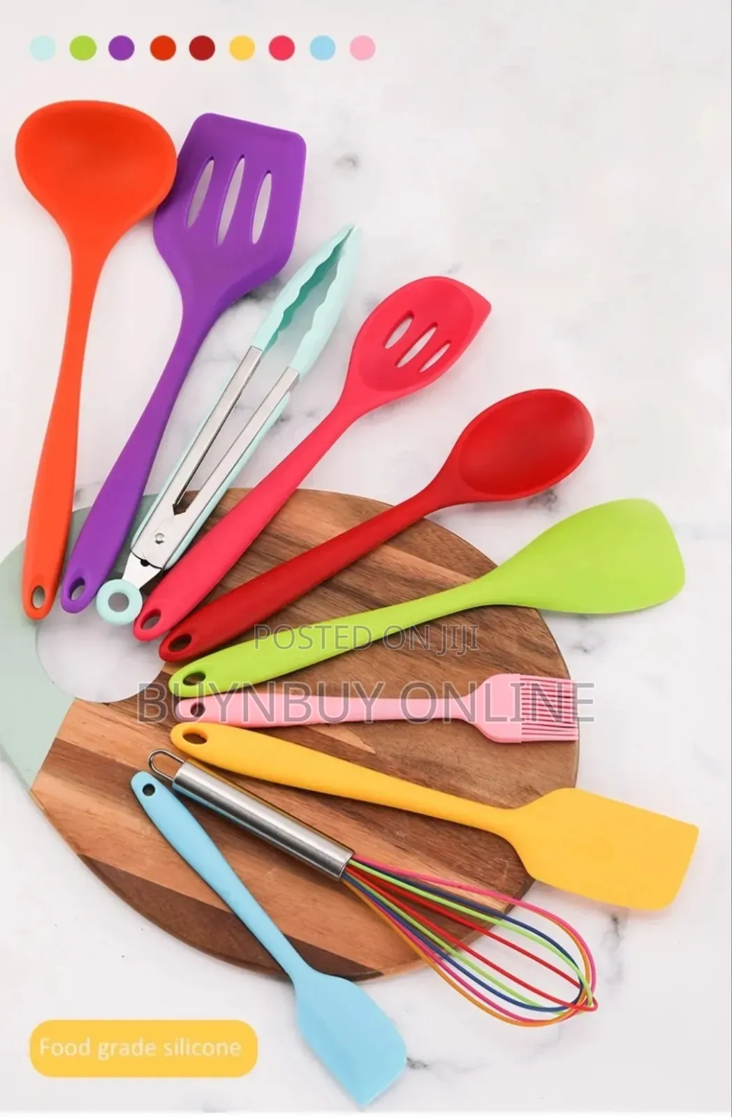 10 Piece Colorful High Heat Silicone Cooking Utensil Set
