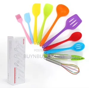 10 Piece Colorful High Heat Silicone Cooking Utensil Set