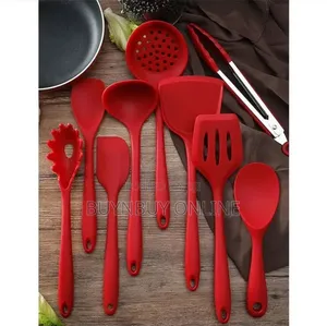9 Piece Red Cooking Utensil Set