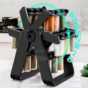 18-Jar Rotating Spice Rack – Sleek Convenient Kitchen Organizer