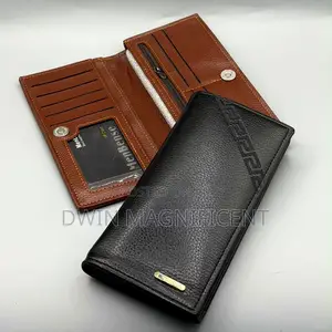 Branded Long Wallet Made From Vintage-Style PU Leather