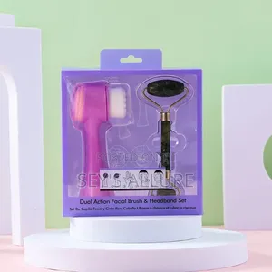 2 in 1 Face Brush Jade Roller Set