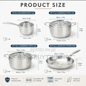 4 Piece Three Layer(Triply) Stainless Steel Cookware Set