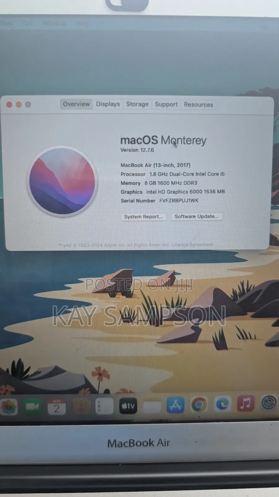 Laptop Apple MacBook Air 8GB Intel Core i5 SSD 128GB