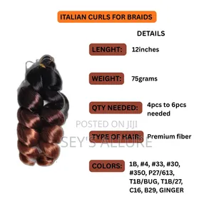 24inches 150grams and 12inches 75grams Italian Curls