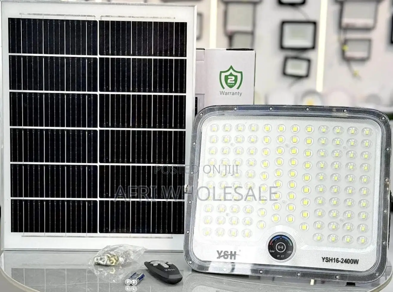 Super Bright 2400W Solar Flood Light Long Lasting Outdoor Lamp Remote