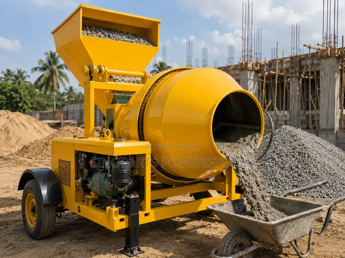 350L Self Loader Concrete Mixer 18HP Diesel Heavy Duty