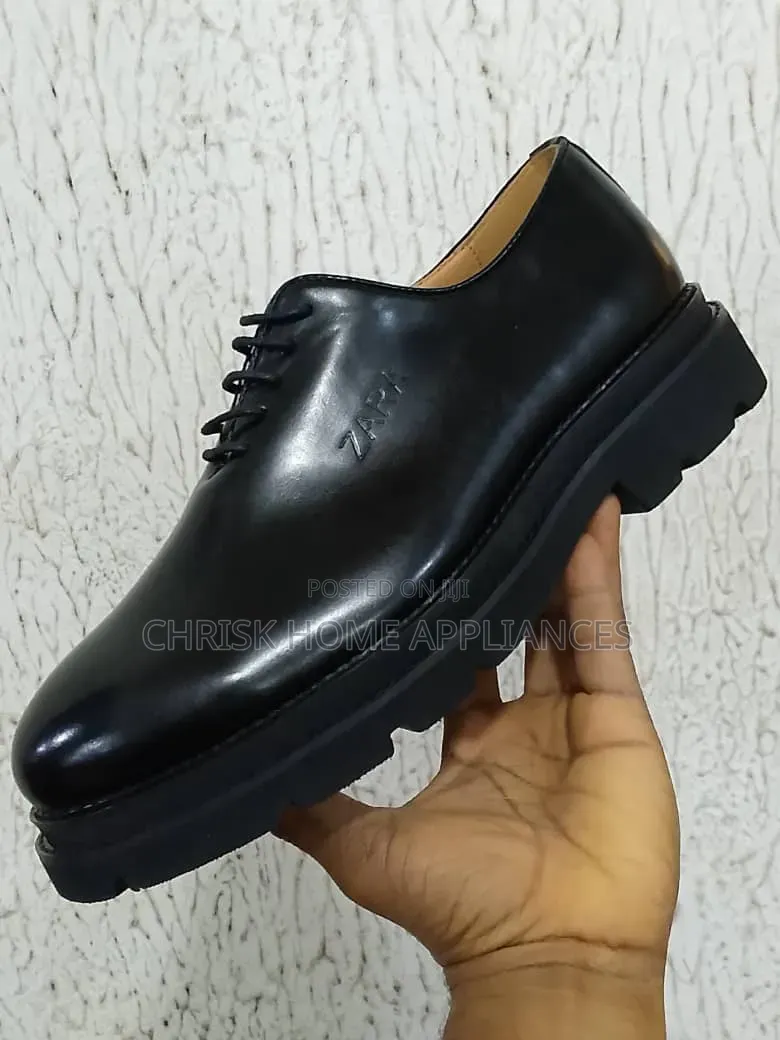 Men's Black Brown Glossy Lace-Up Dress Shoes – Premium Fashion Shoe