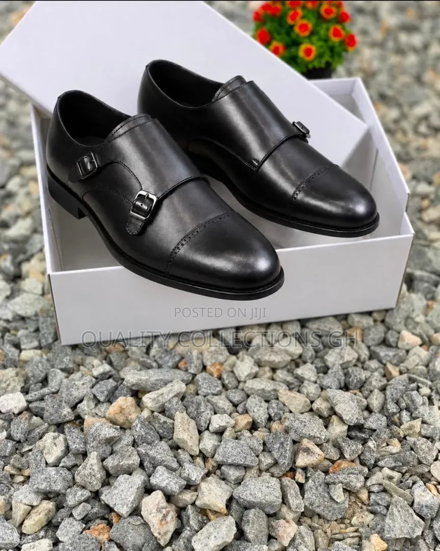 Black Leather Monkstrap Shoe