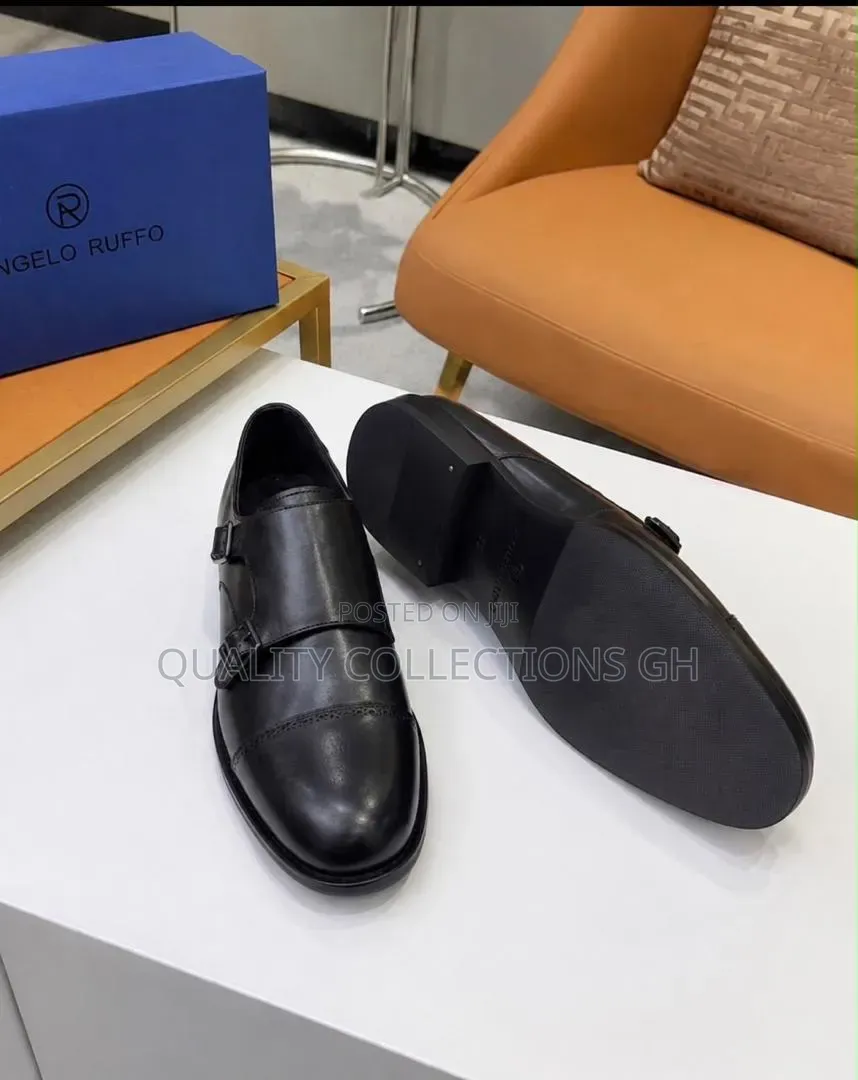 Black Leather Monkstrap Shoe