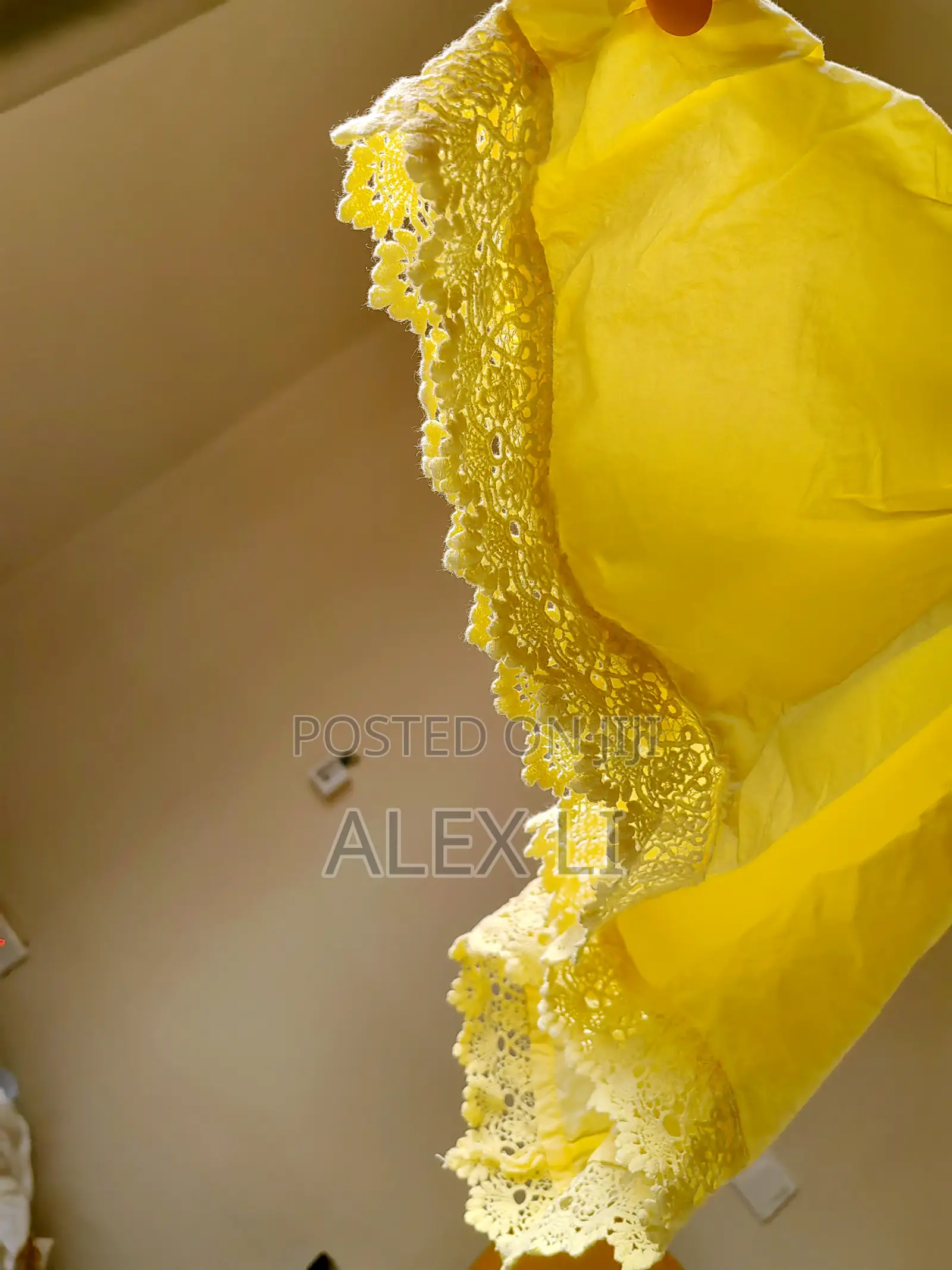Yellow Lace Cotton Kids Sleeveless Dress for Girls(3–4 Years Old)