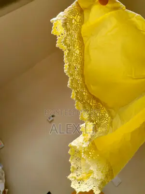 Yellow Lace Cotton Kids Sleeveless Dress for Girls(3–4 Years Old)