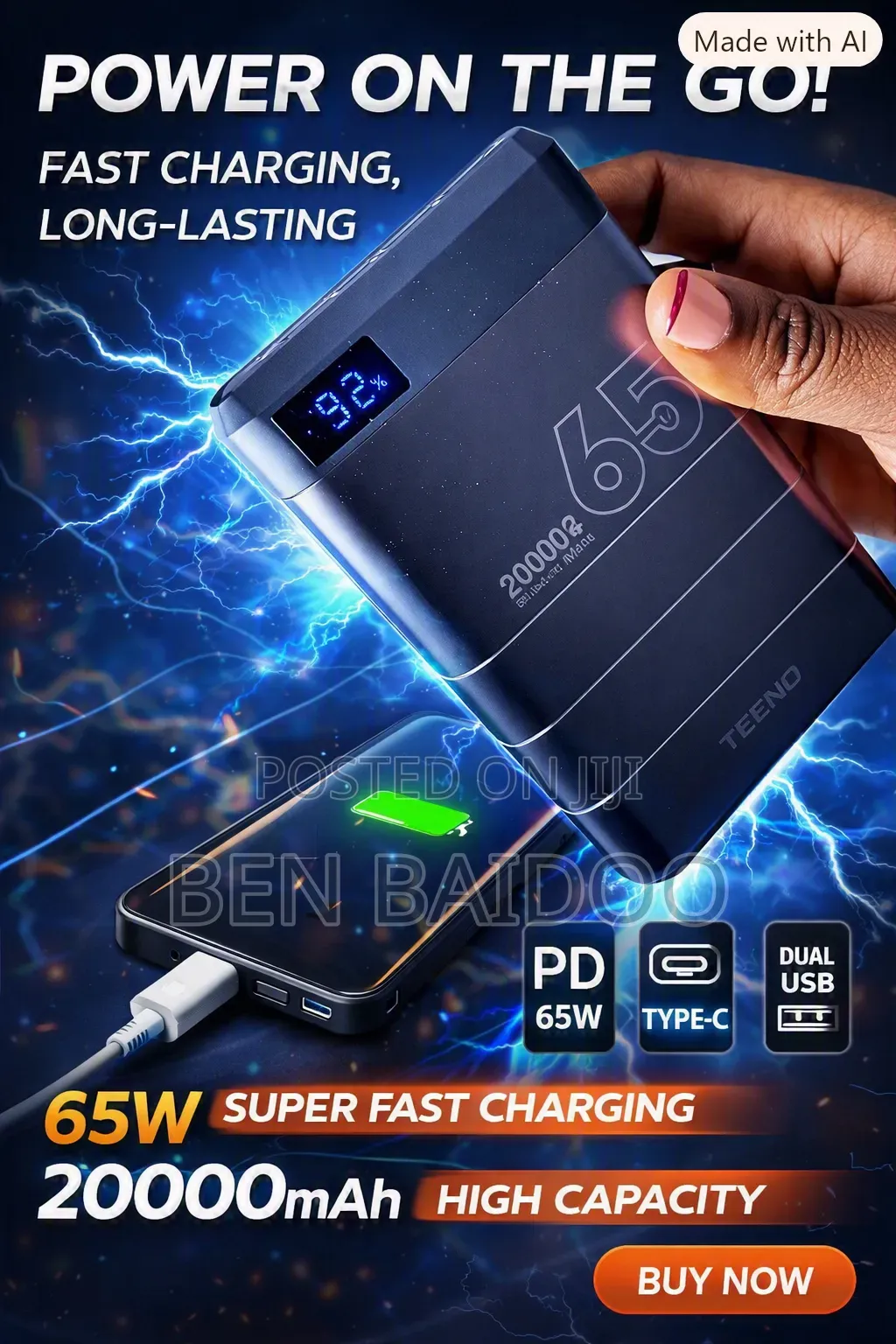 Tecno Powerbank(Laptop and Phone Charger)